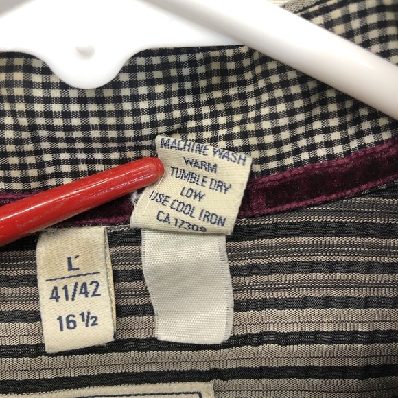 Haupt Men's Size L 41/42 16.5 Long Sleeve Button Up Shirt Striped Contrast Cuff - Picture 6 of 7